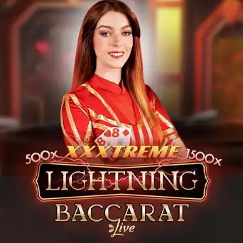 Lightning Baccarat slot visual from Evolution available on oscarspingermany.com
